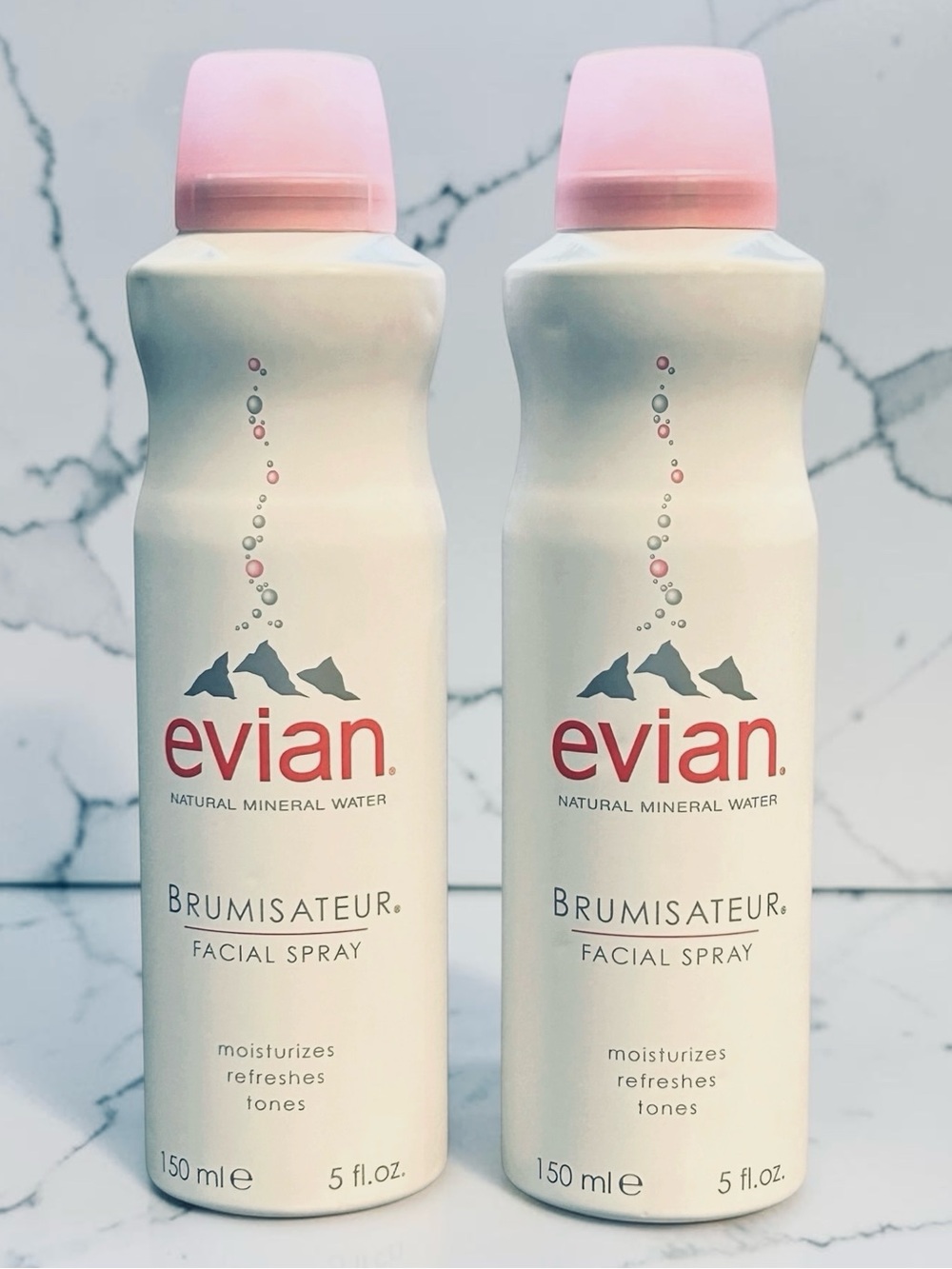 EVIAN BRUMISATEUR Facial Spray Moisturizes Refreshes Tones Two-5 oz. each NEW